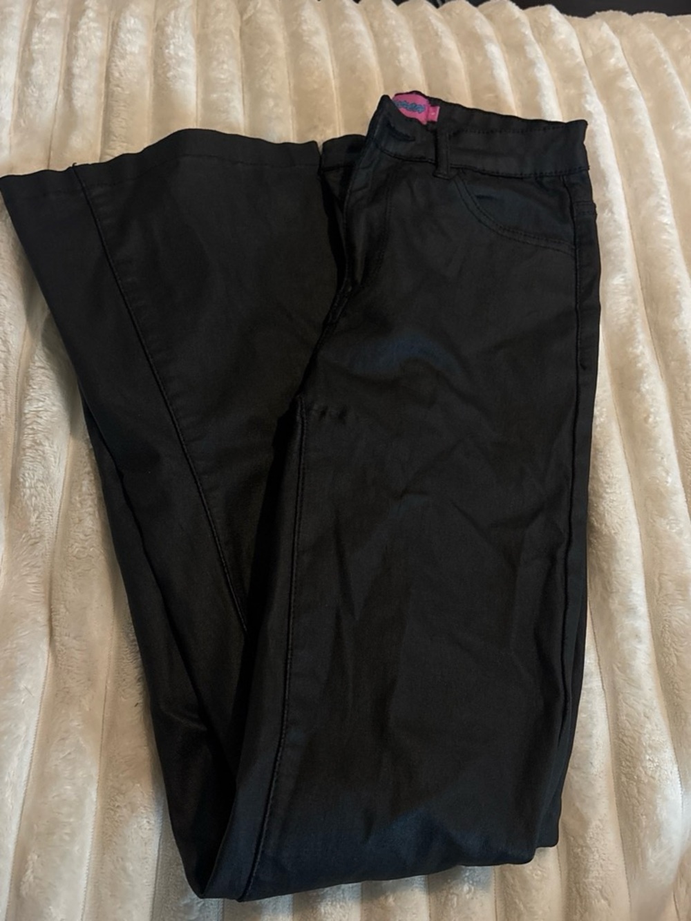 Edikted Black Boot Cut Stretch Pants lots of signs of wear
